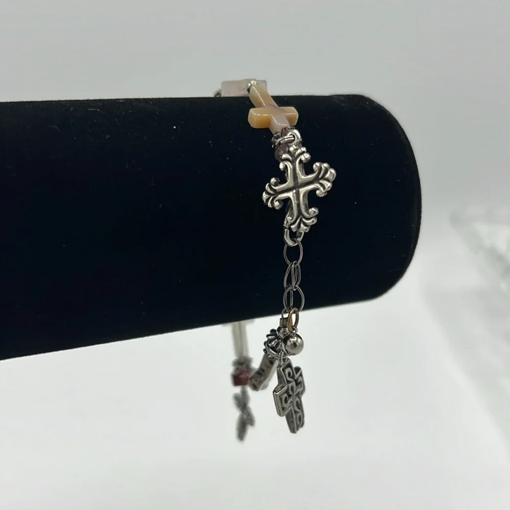 Women’s Stone & Cross Bracelet